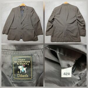Hart Schaffner Marx Blazer‎ Men 42R Gray Wool Dillard's Sport Coat